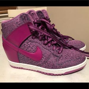 Purple Nike wedge shoes